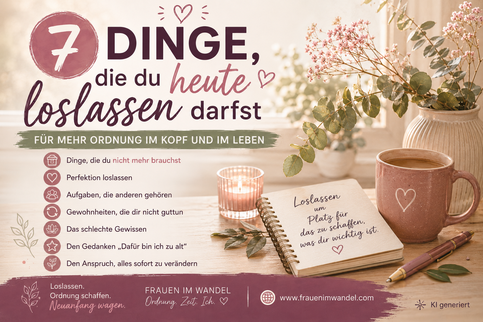 7 Dinge, die du heute loslassen darfst – für mehr Ordnung im Kopf und im Leben